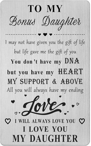 هدايا إضافية للابنة - بطاقة محفظة عيد ميلاد ابنة الزوجة من Step Mom Dad - هدية زفاف عيد ميلاد ابنة جديدة من Stepmom Stepdad in Kuwait