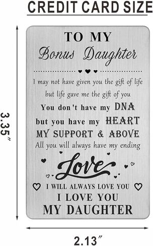 هدايا إضافية للابنة - بطاقة محفظة عيد ميلاد ابنة الزوجة من Step Mom Dad - هدية زفاف عيد ميلاد ابنة جديدة من Stepmom Stepdad in Kuwait