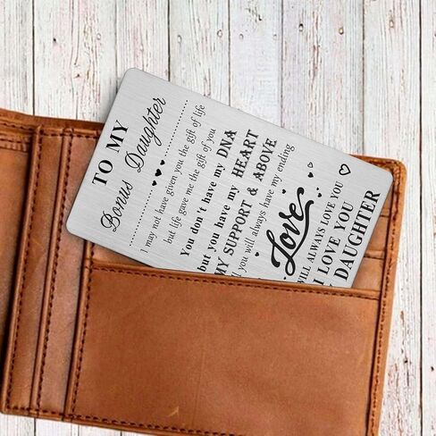 هدايا إضافية للابنة - بطاقة محفظة عيد ميلاد ابنة الزوجة من Step Mom Dad - هدية زفاف عيد ميلاد ابنة جديدة من Stepmom Stepdad in Kuwait