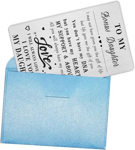 هدايا إضافية للابنة - بطاقة محفظة عيد ميلاد ابنة الزوجة من Step Mom Dad - هدية زفاف عيد ميلاد ابنة جديدة من Stepmom Stepdad in Kuwait