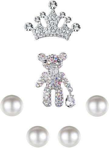 Bling Shoe Charms for Women, 16 Pack Aesthetic Silver Designer Jewel Charms for Adults, Cool Pearl Rhinestone Shoe Decoration Charms with Chain, Cute Metal Gems Shoe Charm, Diamond Shoe Accessories in Saudi Arabia