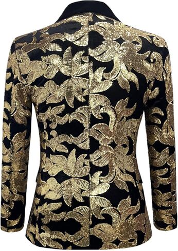 Apocrypha Men Sequins Floral Blazer Suit Jacket Dinner Prom Wedding Tuxedo in Kuwait