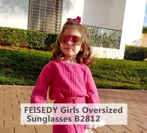 FEISEDY Kids Sunglasses for Girls Fashion Cute Boys Teenagers Glasses One Piece UV400 B2812 in Saudi Arabia