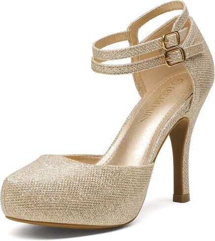 DREAM PAIRS Office-02 Women's Classy Mary Jane Double Ankle Strap Almond Toe High Heel Pumps New in Kuwait