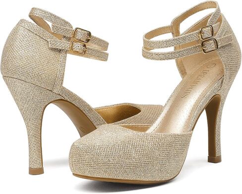 DREAM PAIRS Office-02 Women's Classy Mary Jane Double Ankle Strap Almond Toe High Heel Pumps New in Kuwait