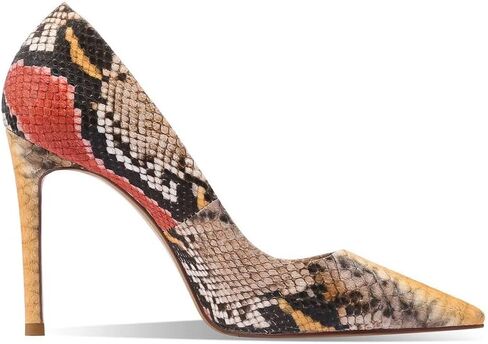 حذاء نسائي من amiuwen، جلد الثعبان المثير، كعب عالٍ 3.94 بوصة، مقدمة مدببة مغلقة، حذاء رسمي لحفلات الزفاف والمكتب in Kuwait