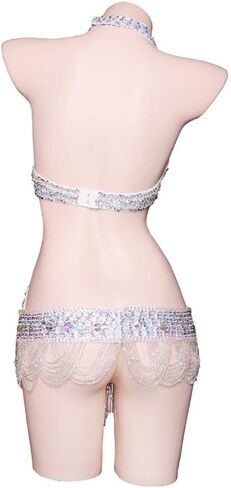 ROYAL SMEELA Belly Dance Costume for Women Tribal Belly Dance Bra and Belt Set Rhinestone Bra Top Sequin Belt Carnival Outfit in Kuwait