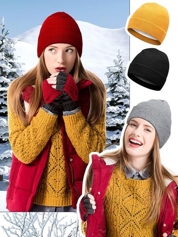 Winter Satin Lined Beanie Hat Silk Lined Beanies Cuffed Plain Skull Hat Knitted Watch Hat Winter Warm Beanies for Women Men in Saudi Arabia