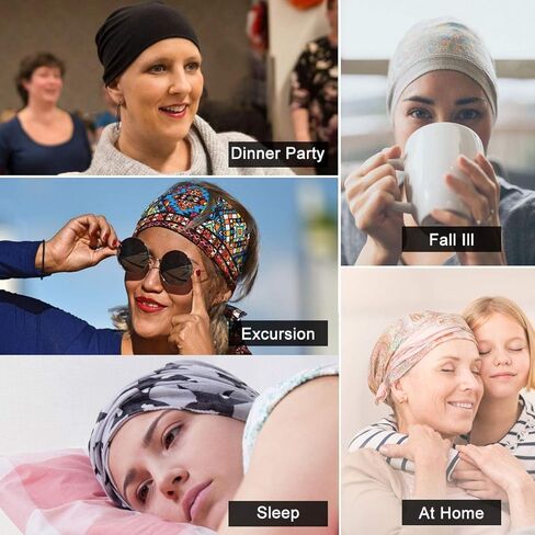 قبعات JarseHera النسائية المترهلة المصنوعة من القطن الكيميائي وأغطية الرأس للسرطان وقبعات عمامة in Kuwait