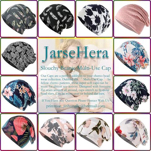 قبعات JarseHera النسائية المترهلة المصنوعة من القطن الكيميائي وأغطية الرأس للسرطان وقبعات عمامة in Kuwait