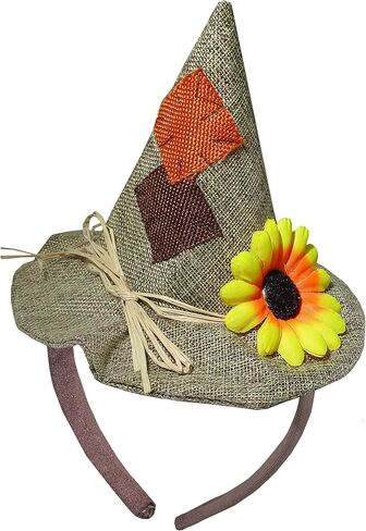 Unisex Adults Mini Scarecrow Hat On Headband Flower Halloween Costume Accessory in Saudi Arabia