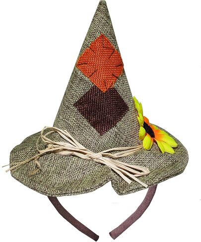Unisex Adults Mini Scarecrow Hat On Headband Flower Halloween Costume Accessory in Saudi Arabia
