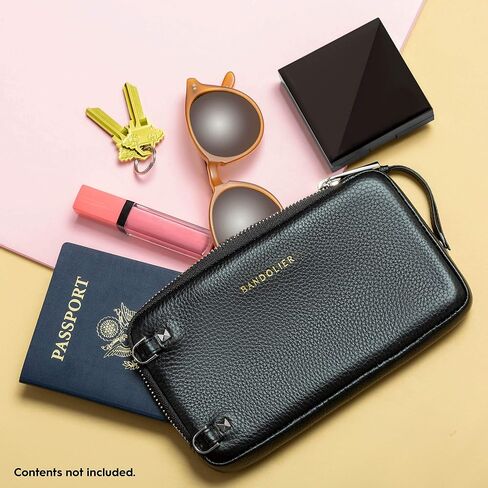Bandolier Expanded Zip Pouch - Black/Gold - Phone Case & Strap Sold Separately in Kuwait
