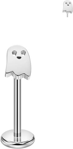 FANSING شبح Labret ترصيع الخيوط دفع دبوس أقراط 316L الجراحية الصلب ثقب المجوهرات 20 جرام إلى 16 جرام in Kuwait