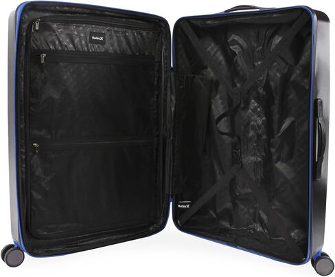 Hurley Wave Hardside Spinner Luggage, Black/Blue, Check in in Saudi Arabia