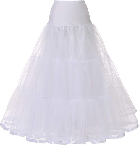 Women's Ankle Length Petticoats Wedding Slips Plus Size (White, Large) in Saudi Arabia