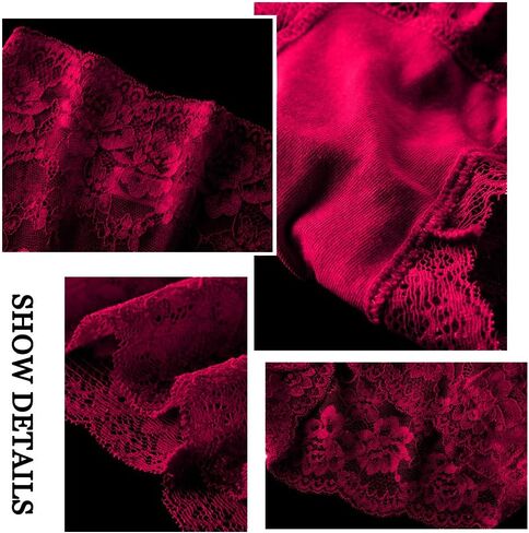 PHOLEEY 5 قطع ملابس داخلية نسائية مثيرة من الدانتيل مقاس كبير سراويل داخلية من الدانتيل عالية الخصر سراويل محببة in Kuwait