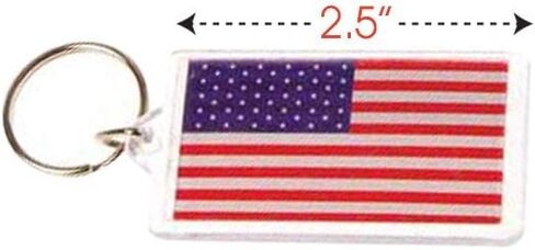 ArtCreativity Set of 12 American Flag Keychains, 4th of July Party Favors, Double Sided USA Flag Key Chains for Independence, Memorial, and Veterans Day, Red, White, and Blue Patriotic Accessories in Saudi Arabia