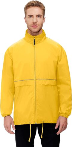 جاكيت معطف مطر رجالي من MOHEEN مقاوم للماء معطف واق من المطر بغطاء للرأس للتنزه سيرًا على الأقدام وسترات للجري سترة واقية من الرياح معطف مطر للصيد in Kuwait