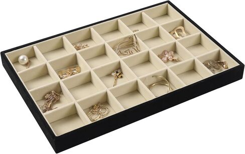 4 عبوات من صواني المجوهرات القابلة للتكديس مع غطاء لعرض المجوهرات، منظم درج خزانة الملابس، صندوق تخزين للخواتم والاقراط والاساور والقلائد والاكسسوارات in Kuwait