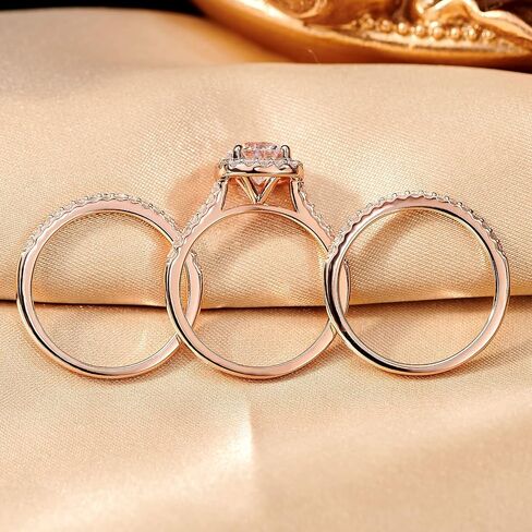 SweetJew 18K Gold Plated Cubic Zirconia Engagement Rings For Women 2 Carat AAAAA CZ Halo Size 4-12 in Kuwait