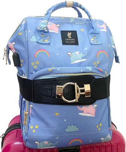 حزام سفر dtylean للأمتعة فوق المقبض - أحزمة أمتعة أنيقة وعالية المرونة لحمل الحقائب وحقائب السفر وحقيبة الظهر وإضافة حقيبة للنساء والرجال (أسود) in Kuwait