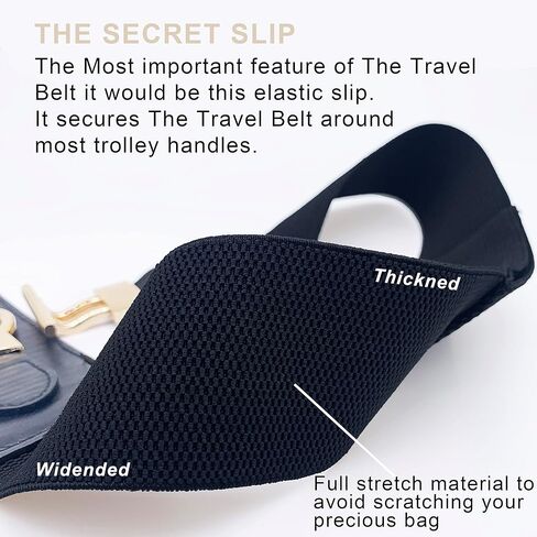 حزام سفر dtylean للأمتعة فوق المقبض - أحزمة أمتعة أنيقة وعالية المرونة لحمل الحقائب وحقائب السفر وحقيبة الظهر وإضافة حقيبة للنساء والرجال (أسود) in Kuwait