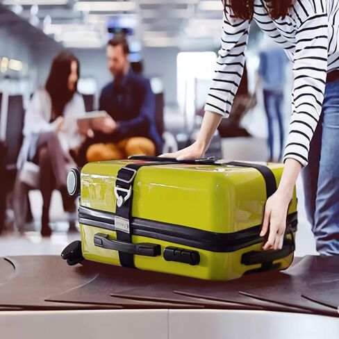 LEEVANOO 2-Pack Luggage Straps for Suitcases Travel Belt Suitcase Strap,Travel Belt for Luggage, Luggage Belt, Elastic Straps with Adjustable Alloy Buckles，Ladies Men's Travel Accessories (Black) in Kuwait