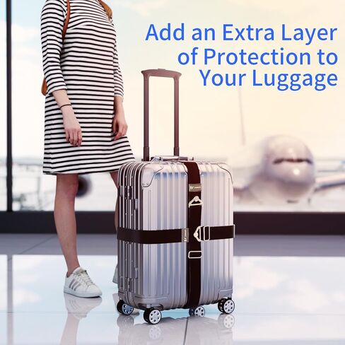 LEEVANOO 2-Pack Luggage Straps for Suitcases Travel Belt Suitcase Strap,Travel Belt for Luggage, Luggage Belt, Elastic Straps with Adjustable Alloy Buckles，Ladies Men's Travel Accessories (Black) in Kuwait