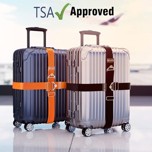 LEEVANOO 2-Pack Luggage Straps for Suitcases Travel Belt Suitcase Strap,Travel Belt for Luggage, Luggage Belt, Elastic Straps with Adjustable Alloy Buckles，Ladies Men's Travel Accessories (Black) in Kuwait