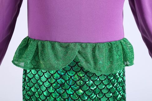 Oumbivil Little Mermaid Ariel Costume for Grils Halloween Costumes Princess Dress Cosplay with Wig,Headband,Necklace Gloves in Saudi Arabia