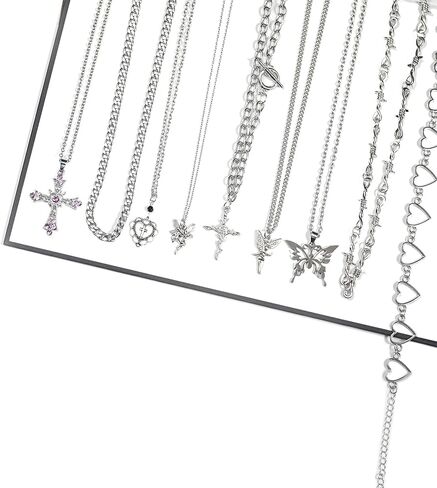 YIIISIIY Y2k مجموعة إكسسوارات المجوهرات Grrunge للنساء والفتيات in Kuwait