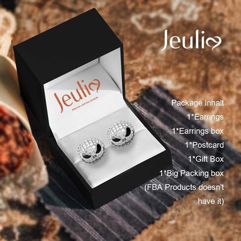 Jeulia Nightmare الأقراط جاك Skellington أقراط للنساء الرجال الماس 925 الفضة الاسترليني الشرير قطرة الهيكل العظمي القوطي تتدلى هوب الأسود ثقب الأقراط هالوين مجوهرات رومانسية المجوهرات هدية لها عيد ميلاد هدية عيد ميلاد in Saudi Arabia