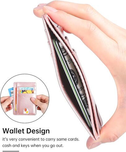 Teskyer Slim Wallet for Men, Minimalist Front Pocket RFID Blocking Leather Wallet Credit Card Holder for Men & Women in Saudi Arabia