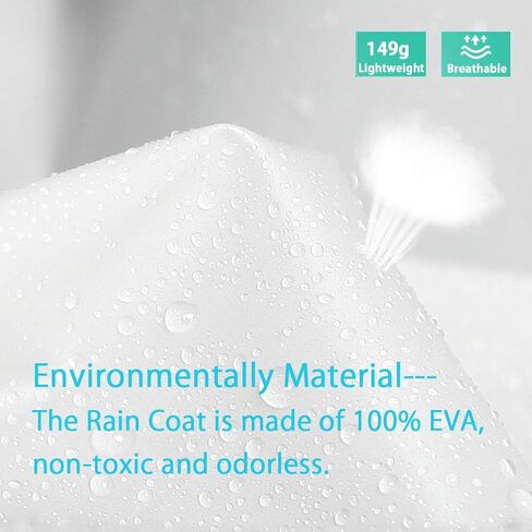 2 معطف مطر، معطف واق من المطر للبالغين قابل لإعادة الاستخدام مع أغطية وأكمام للتخييم، والسفر سيرًا على الأقدام، والمتنزهات الترفيهية، والحفلات الموسيقية in Kuwait