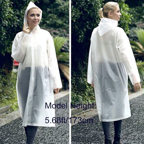 2 معطف مطر، معطف واق من المطر للبالغين قابل لإعادة الاستخدام مع أغطية وأكمام للتخييم، والسفر سيرًا على الأقدام، والمتنزهات الترفيهية، والحفلات الموسيقية in Kuwait