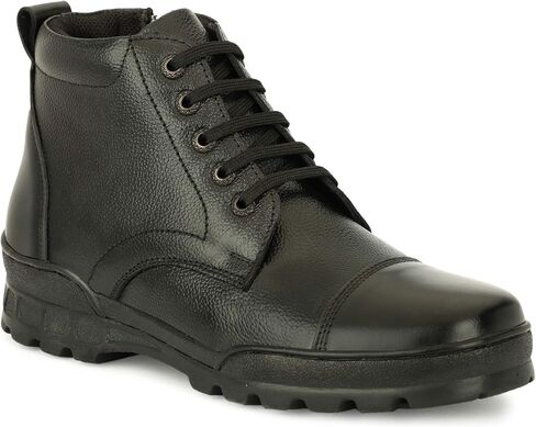 Men's Side Zip Ankle Leather Boots for Police, Commando in Saudi Arabia