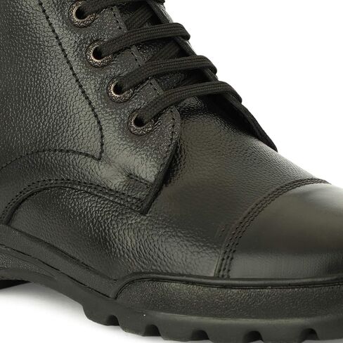 Men's Side Zip Ankle Leather Boots for Police, Commando in Saudi Arabia