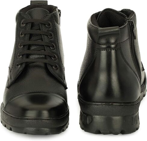 Men's Side Zip Ankle Leather Boots for Police, Commando in Saudi Arabia