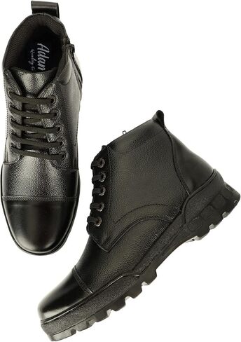 Men's Side Zip Ankle Leather Boots for Police, Commando in Saudi Arabia