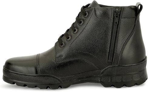 Men's Side Zip Ankle Leather Boots for Police, Commando in Saudi Arabia