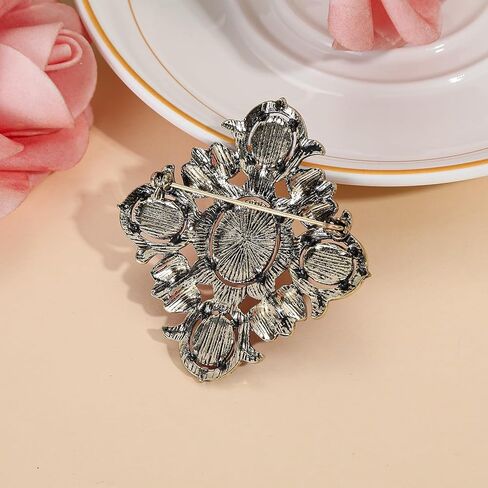 دبابيس على شكل هندسي عتيق للهالوين للنساء، دبابيس ملابس للحفلات، دبوس على شكل فيكتوري، بروش حجر الراين الأحمر، مجوهرات للنساء، B19B in Kuwait