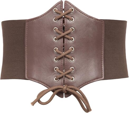 GRACE KARIN Womens Corset Belt Vintage Lace-up Cinch Elastic Waist Belt in Kuwait