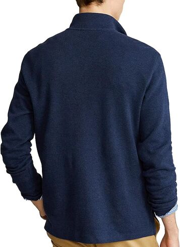 Polo Ralph Lauren Mens Estate-Rib Quarter-Zip Pullover Sweater (XXL, RoyalBlueHtrSigPny) Black in Saudi Arabia
