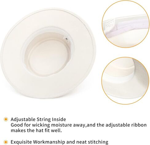 قبعات GEMVIE فيدورا للنساء والرجال، قبعة فطيرة لحم الخنزير، قبعات واسعة الحواف، قبعات الكنيسة ديربي in Kuwait