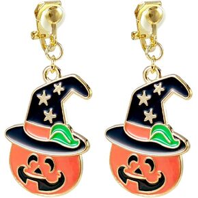 كليب على أقراط الهالوين للنساء الفتيات لطيف القوطية الشرير خمر تتدلى قطرة كليب على أقراط الخريف شبح اليقطين الخفافيش غير ثقب الأقراط مجموعة مجوهرات للأطفال in Kuwait