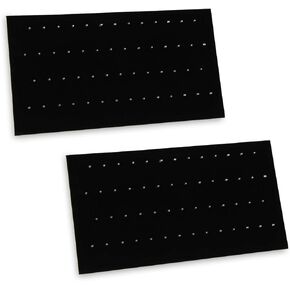 MOOCA 54 Clip Pendant/Body Jewelry Showcase Display Pad with Built in Easel for Belly Button Rings, Tongue Rings and Industrial Barbell organizer, Black Velvet, 2 Pieces Set