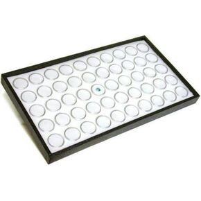 50 White Foam Gem with Stackable Tray for Gemstones, Watch Parts, Jewelry Findings Storage Organizer. Free Jewelry Polishing Cloth in Saudi Arabia