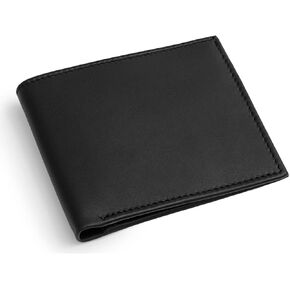 محفظة Maruse Bifold - محفظة جلدية نحيفة - محفظة جلد عجل إيطالي أصلي - أنيقة وراقية - محفظة متعددة الاستخدامات وبسيطة للرجال، أسود