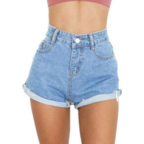 Women's Juniors Vintage Denim High Waisted Jeans Shorts in Kuwait